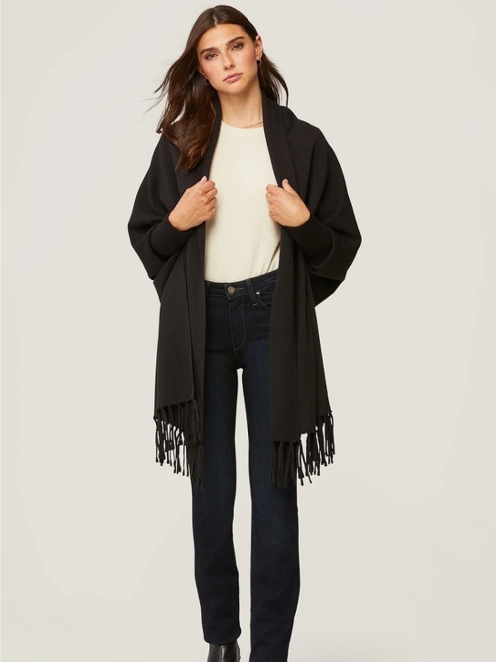Soia & Kyo - Miku-S Scarf-Cardigan in Black